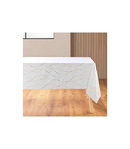 Nappe Antitache Imprimé Firmament 140x240cm Blanc & Or
