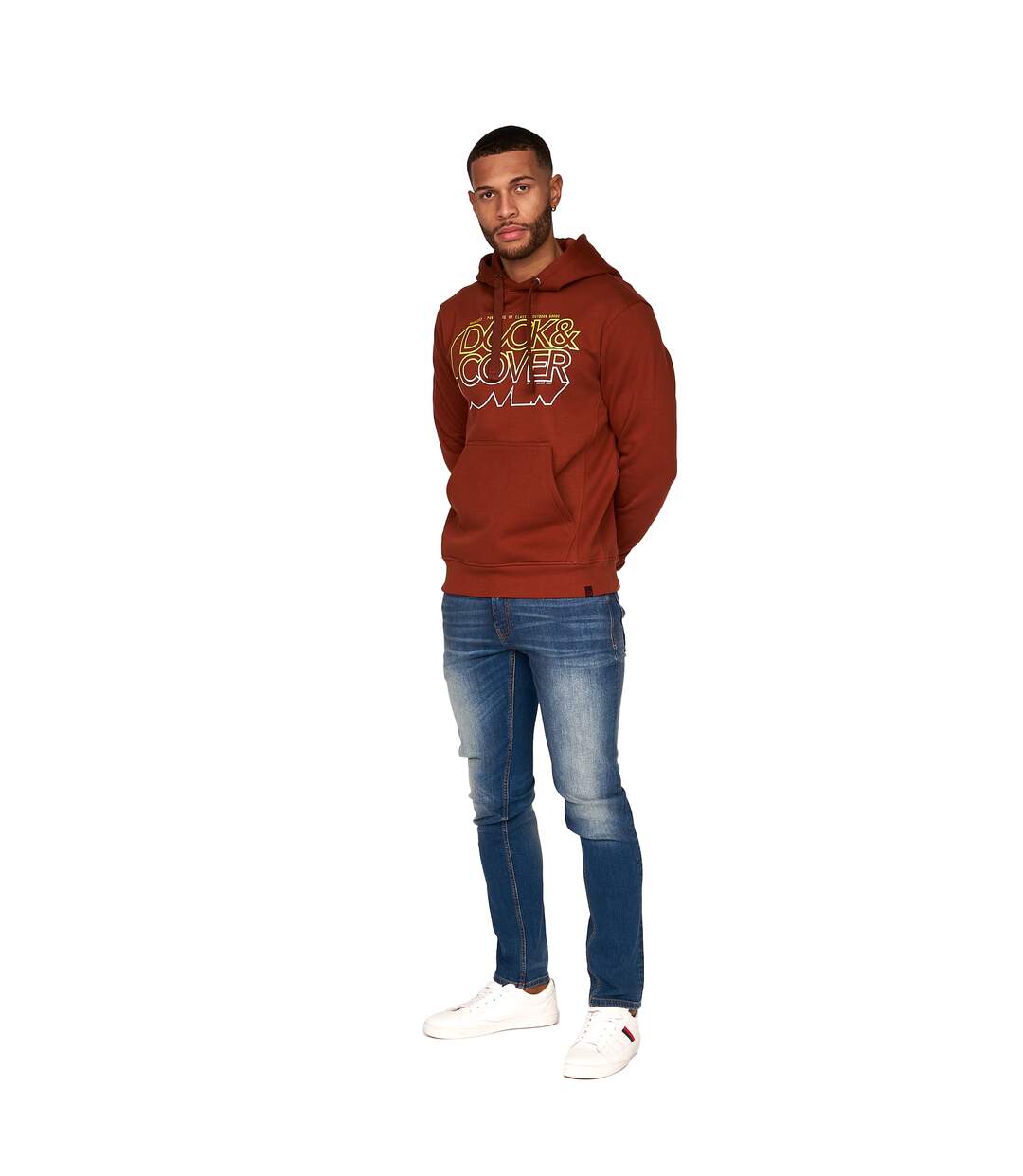 Sweat à capuche fillberts homme rouge orangé Duck and Cover-4