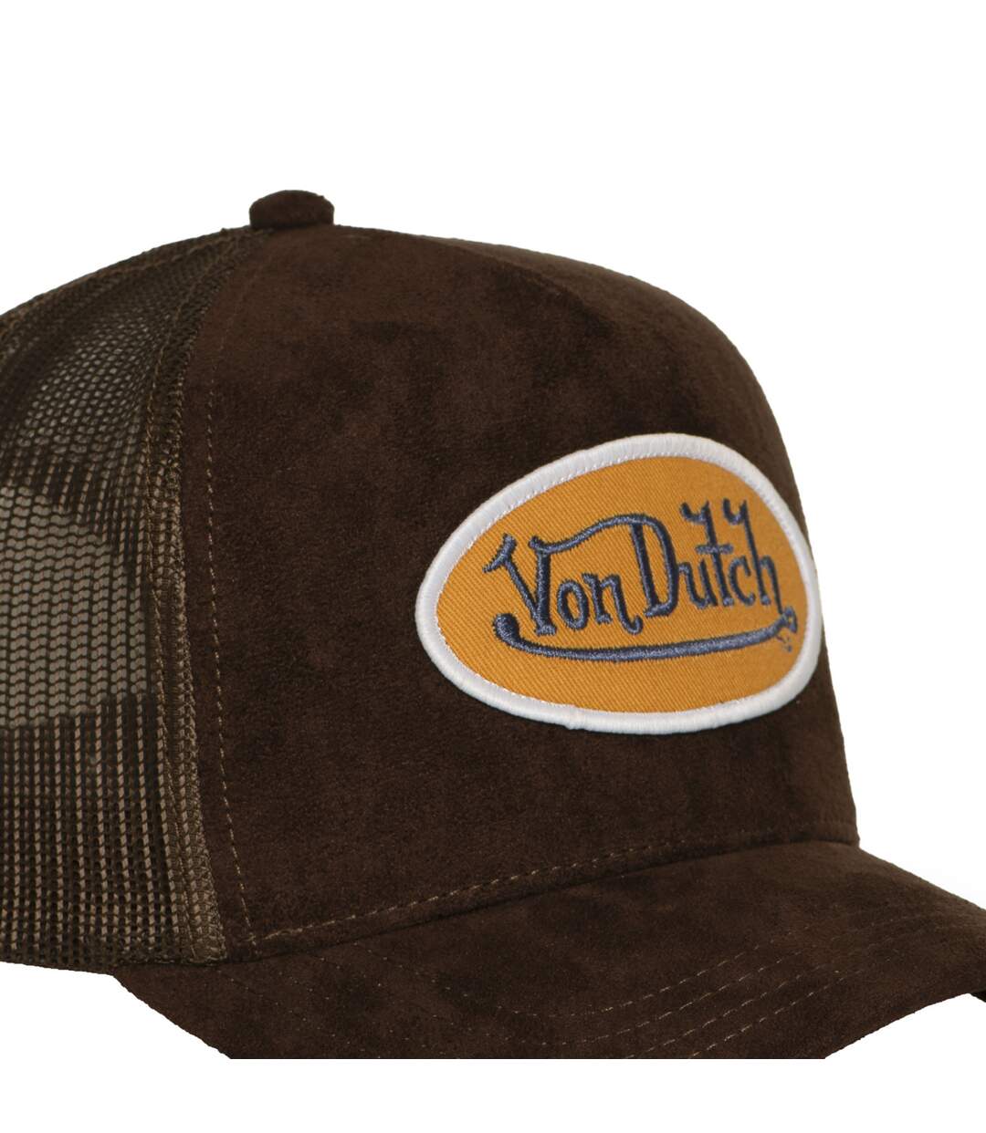 Casquette trucker filet en suédine avec patch Fur Ganache Vondutch-3