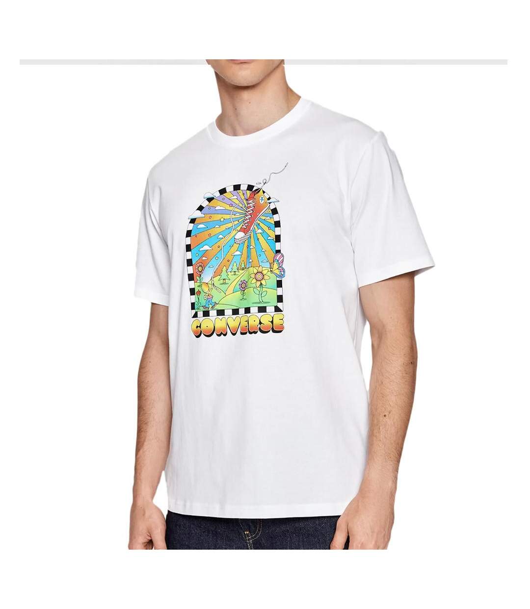 T-shirt blanc homme converse flying - m-1
