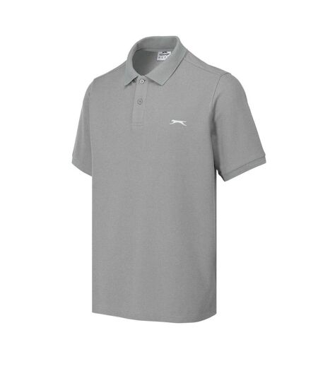 Mens Embroidered Logo Polo Shirt Light Grey Slazenger