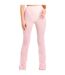 Womens/ladies Mesh Flared Trousers Pink Missy Empire-2
