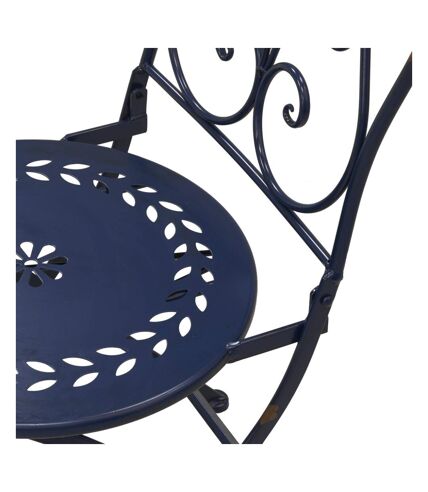 Table et chaises de jardin en métal laqué rouge