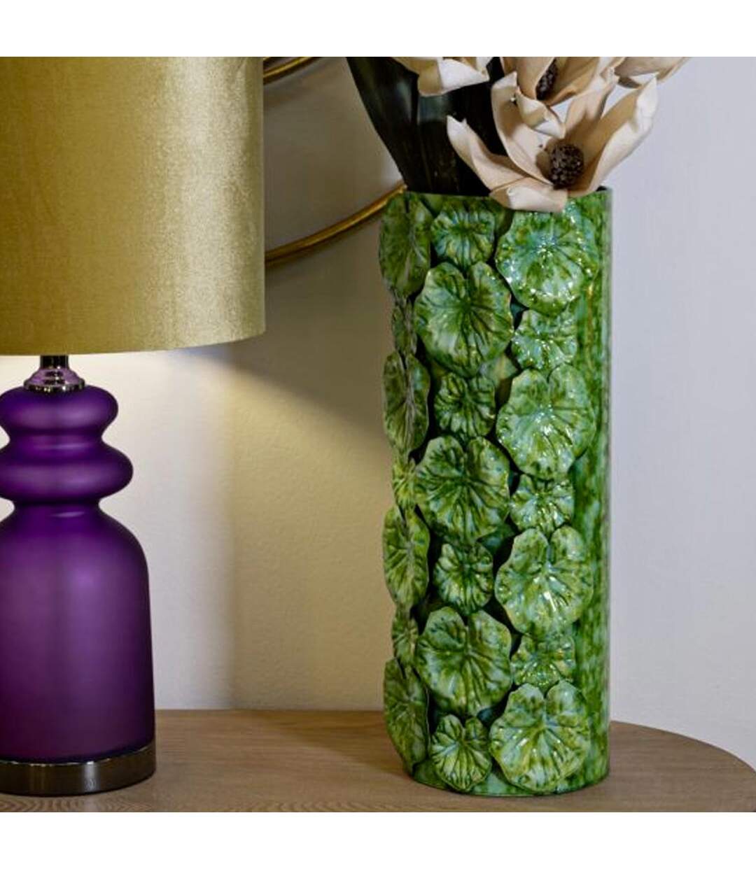 Vase Design Nénuphar Drop 46cm Vert-5