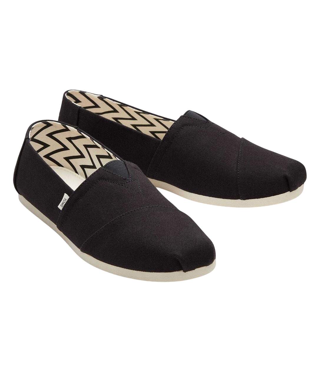 Unisex Adult Alpargata Canvas Shoes Black White Toms-2