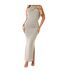 Jupe Longue Motif/style Colonne Femme Beige Gris Missy Empire-2