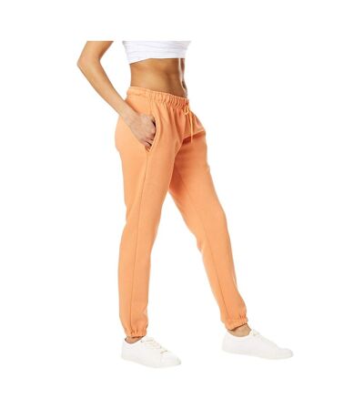 Womens/ladies Soft Touch Jogging Bottoms Orange Light And Shade