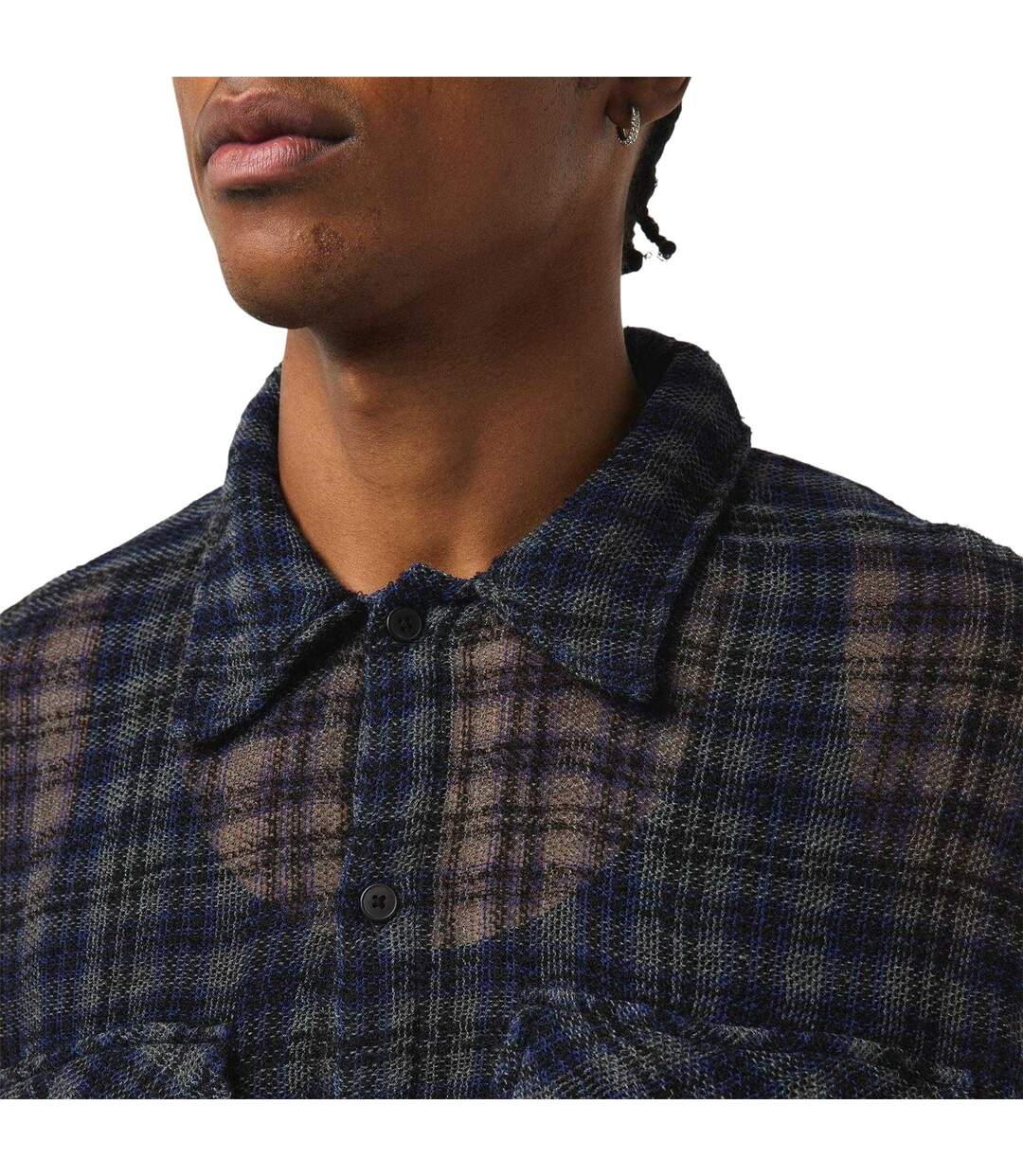 Mens Utility Overshirt Blue Check Represent-4