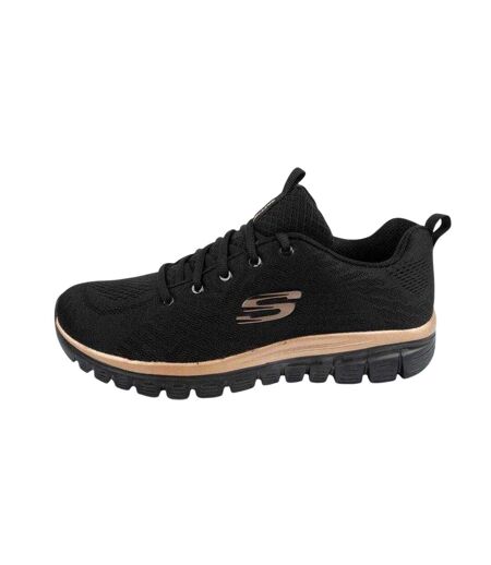 Womens/ladies Graceful Get Connected Sport Trainers Black Skechers