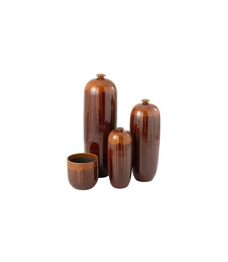 Cache-Pot en Terre Cuite Lee Terra 28cm Marron & Orange