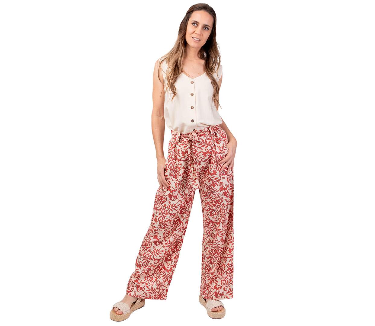 Pantalon femme fluide MELODY style ethnique Coton Du Monde-1