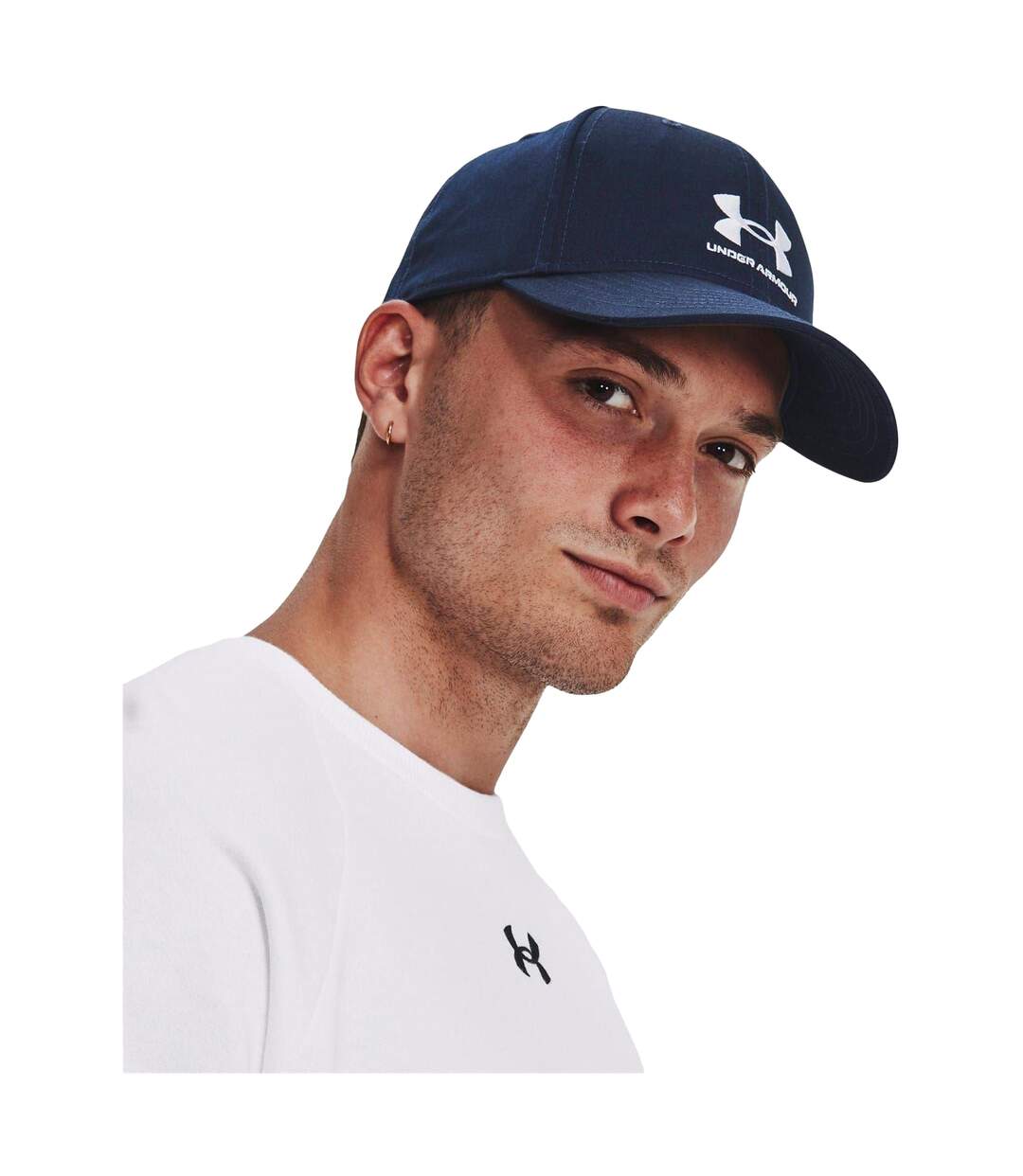 Mens Lockup Dad Hat Navy Under Armour-4