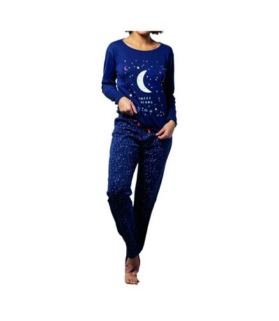 Pyjama COTON MELISSA BROWN DISCO REVERSIBLE MARINE