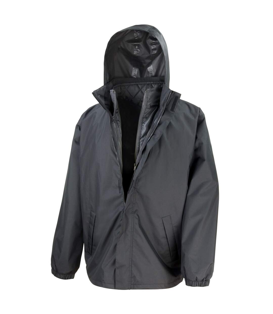 Mens 3 in 1 jacket black Result Core