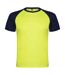 T-shirt indianapolis adulte jaune fluo / bleu marine Roly