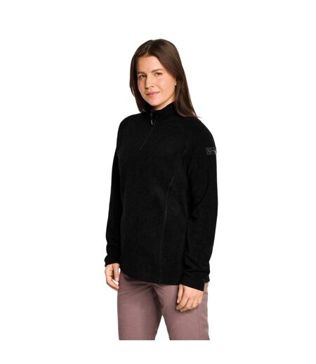 Womens/ladies Januki Half Zip Fleece Black Ziener