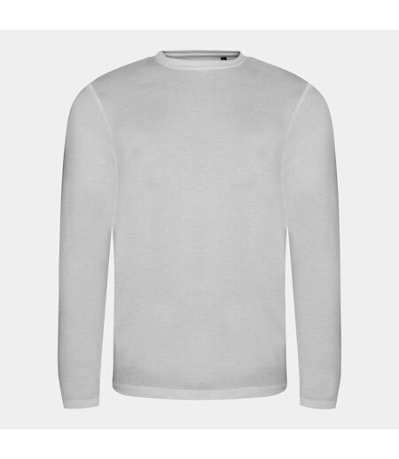 AWDis Mens Long Sleeve Tri-Blend T-Shirt (Solid White) - UTPC2975