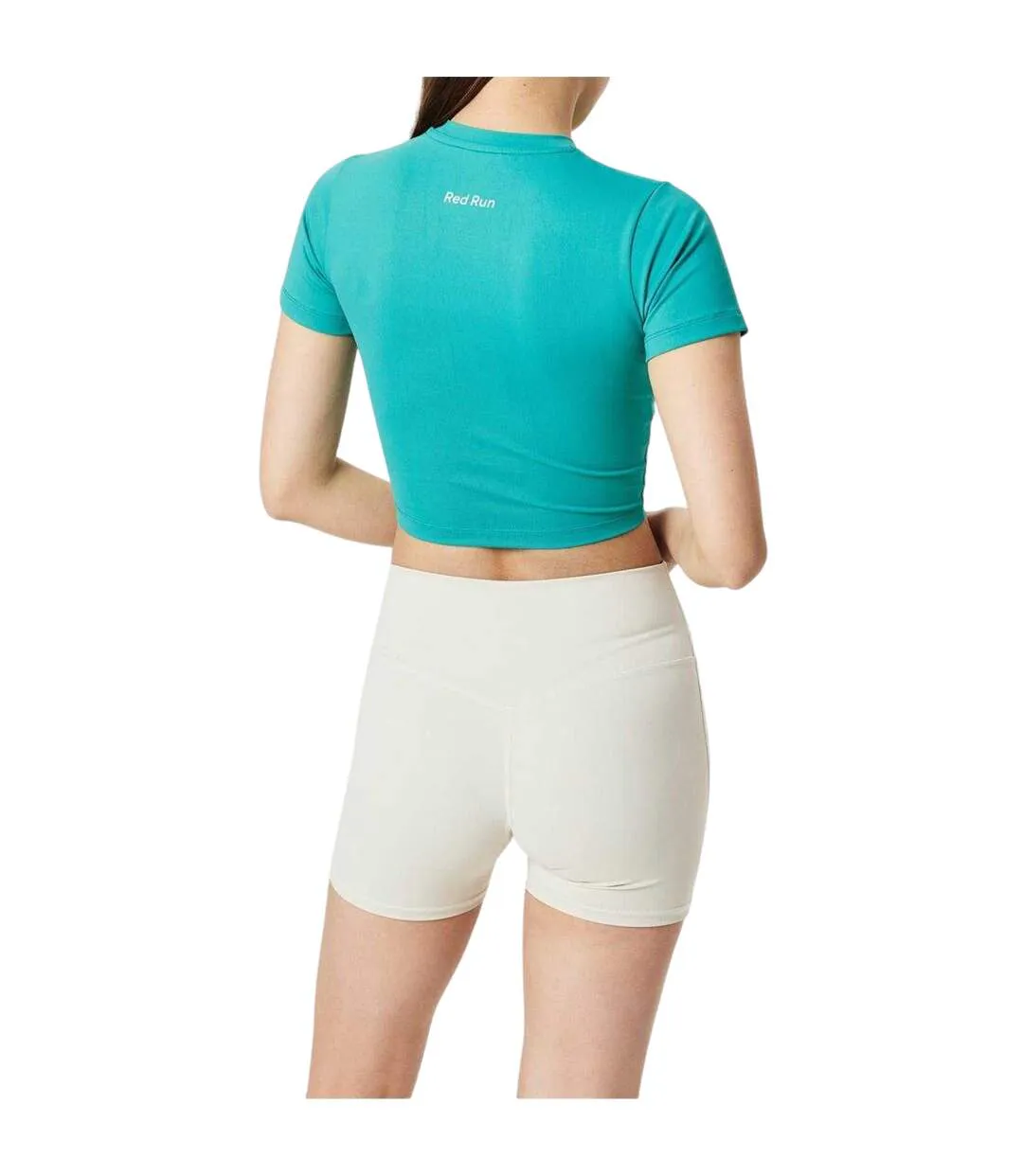 Womens/ladies Crop Top Earth Green Red Run-4