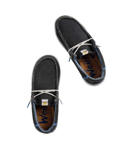 Mens Danio Canvas Slip-on Shoes Navy Weird Fish