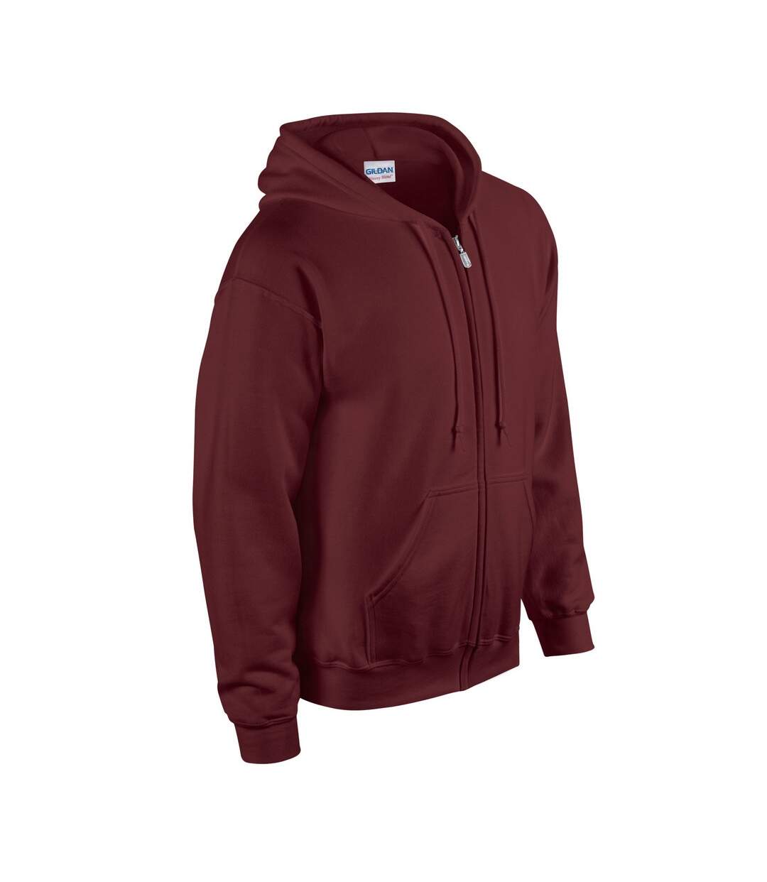 Mens Heavy Blend Full Zip Hoodie Maroon Gildan-3