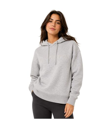 Womens/ladies Logo Marl Classic Drawstring Hoodie Grey Marl USA Pro
