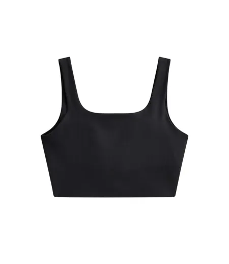 Womens/ladies Laurel Cropped Tank Top Black Animal