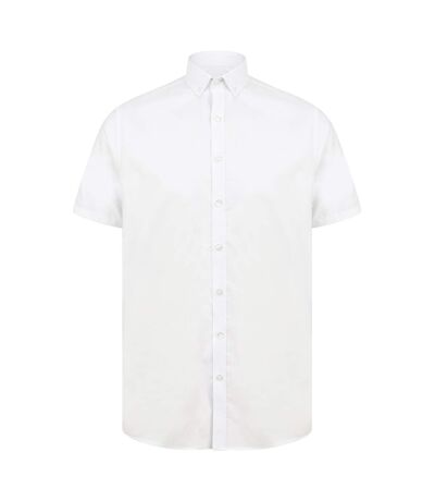 Henbury Mens Modern Short Sleeve Slim Fit Oxford Shirt (Blanc) - UTPC3830