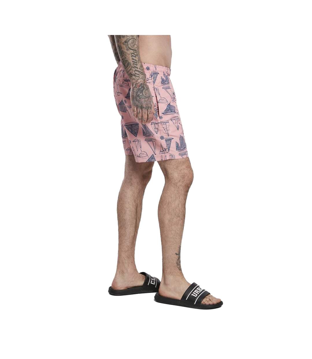 Short De Bain Homme Rose Bleu Urban Classics-4