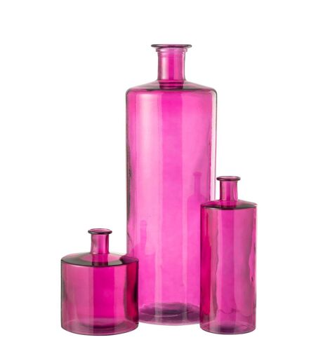 Vase Bouteille en Verre Ricot 40cm Rose