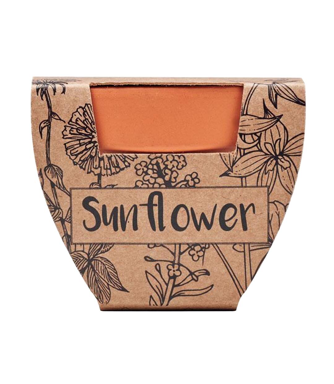 Pot de fleurs sunflower 5 cm x 6 cm x 5,5 cm bois MidOcean-2