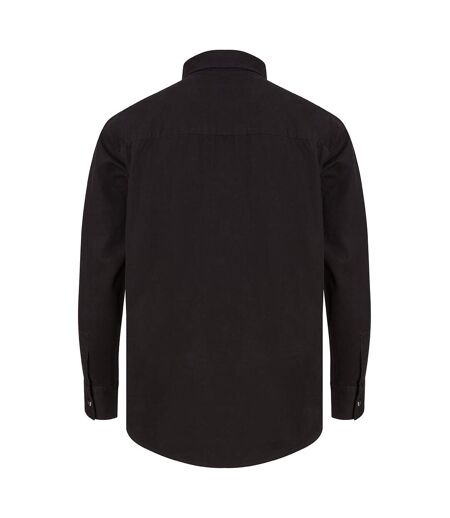 Mens Cotton Drill Overshirt Navy Front Row