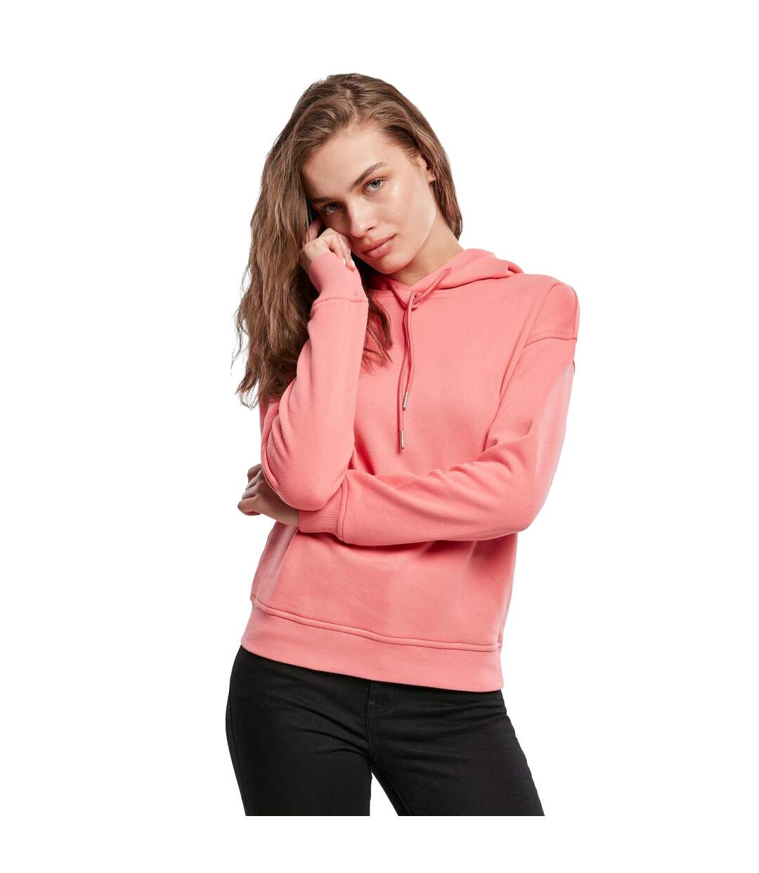 Sweat À Capuche Femme Rose Pâle Urban Classics-3