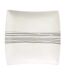Lot de 6 Assiettes Plates Carrées Lignes 26cm Blanc-1