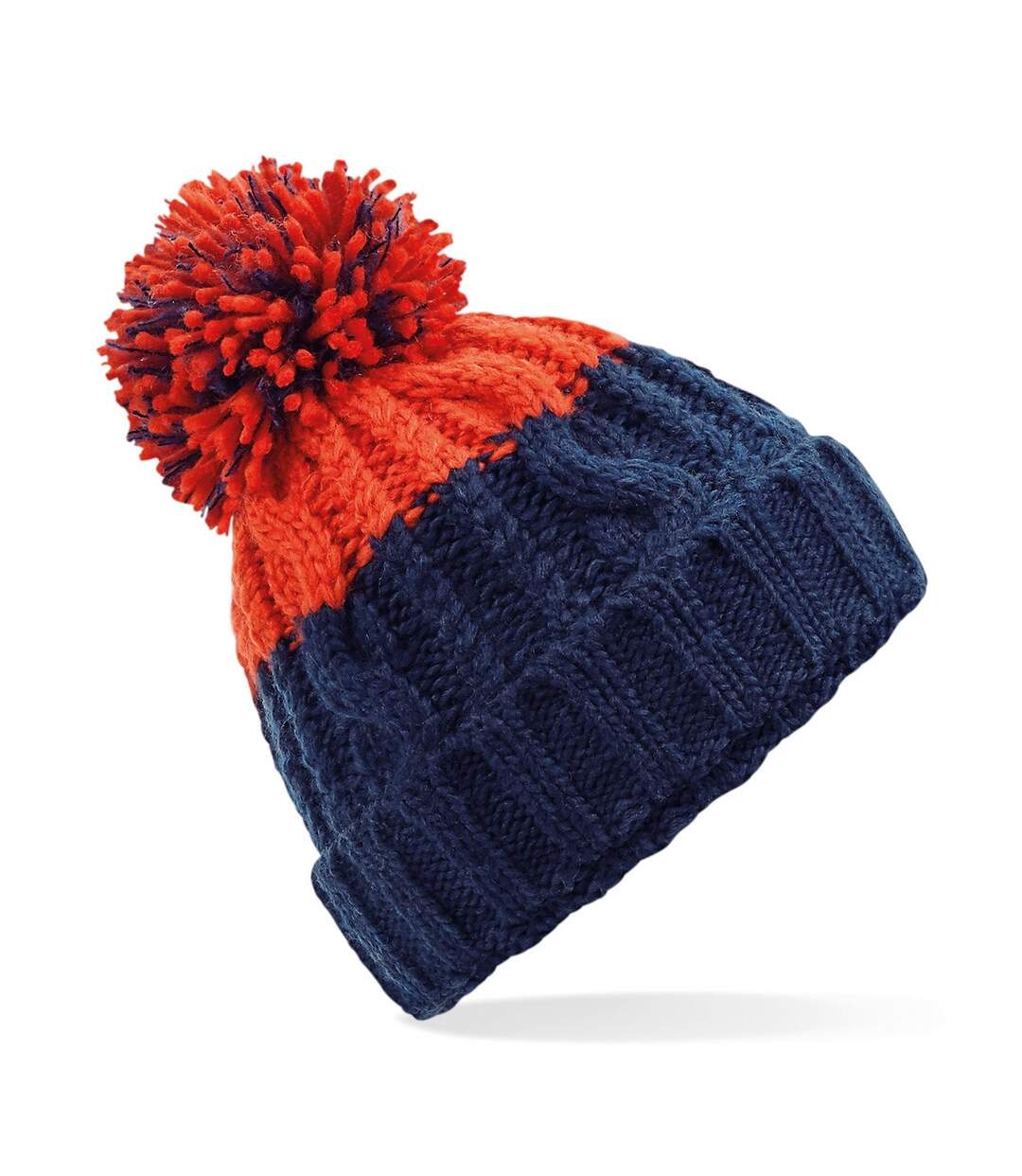 Beechfield Unisex Adults Apres Cuffed Beanie (Oxford Navy/Fire Red) - UTRW7276-1