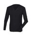Henbury Mens Cashmere Touch Acrylic V-Neck Jumper / Knitwear (Black)