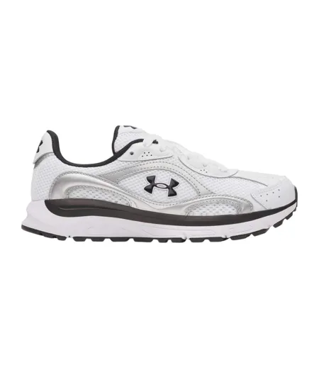 Womens/ladies Performance Tech Trainers White Silver Under Armour