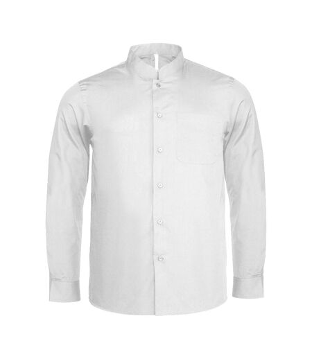 Kariban Mens Long Sleeve Mandarin Collar Shirt (White) - UTPC2540