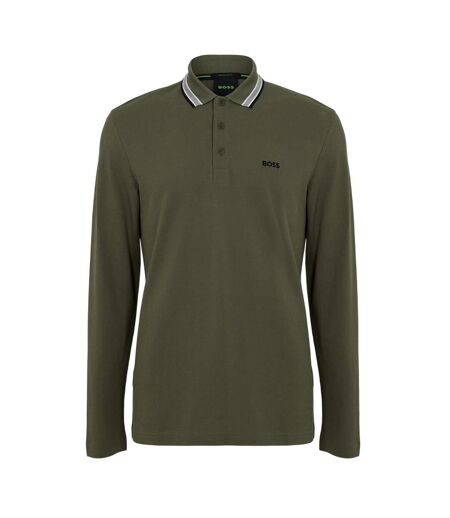 Polo Manches Longues Plisy Homme Beige Foncé Boss
