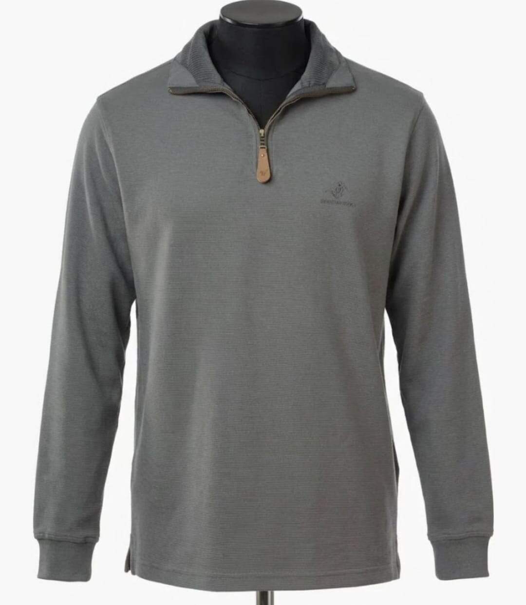 WINCHESTER CAMPO2G — Sweat col montant zippé gris : douceur 100 % coton-3