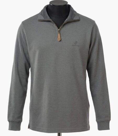 WINCHESTER CAMPO2G — Sweat col montant zippé gris : douceur 100 % coton
