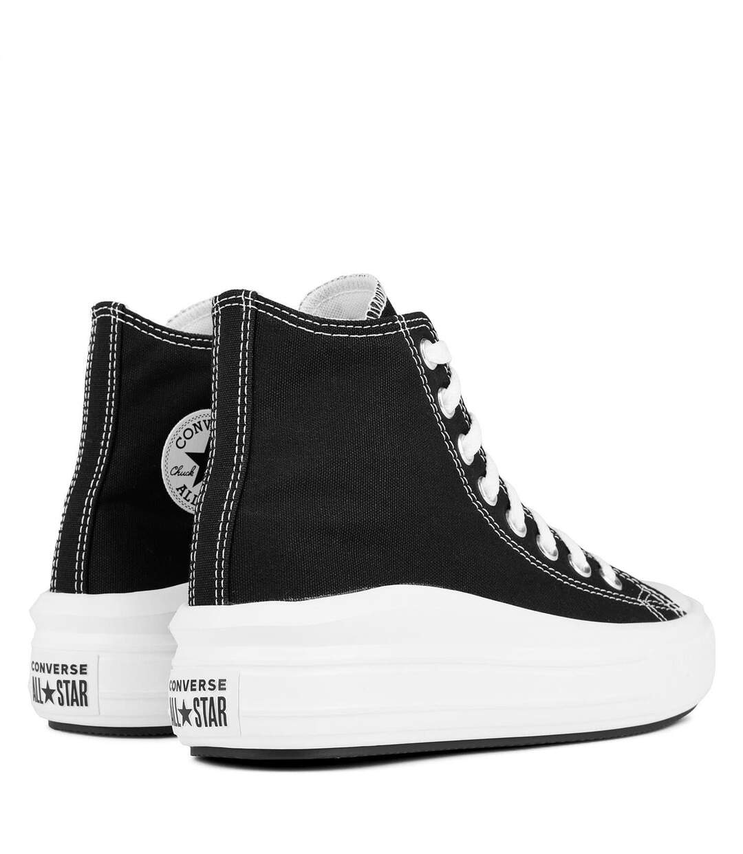 Womens/ladies Chuck Taylor Canvas Platform High Top Trainers Black White Converse-4