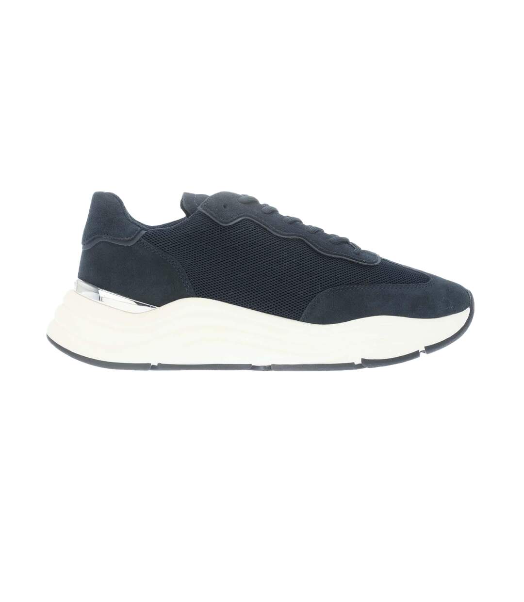 Mens packington suede trainers navy Mallet-3