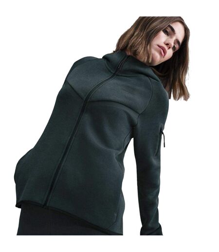 Womens/ladies Windrunner Fleece Full Zip Hoodie Seaweed Black Nike
