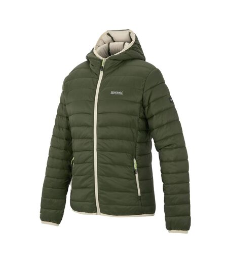 Womens/ladies Marizion Hooded Padded Jacket Olive Night Light Vanilla Regatta