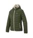 Womens/ladies Marizion Hooded Padded Jacket Olive Night Light Vanilla Regatta-4