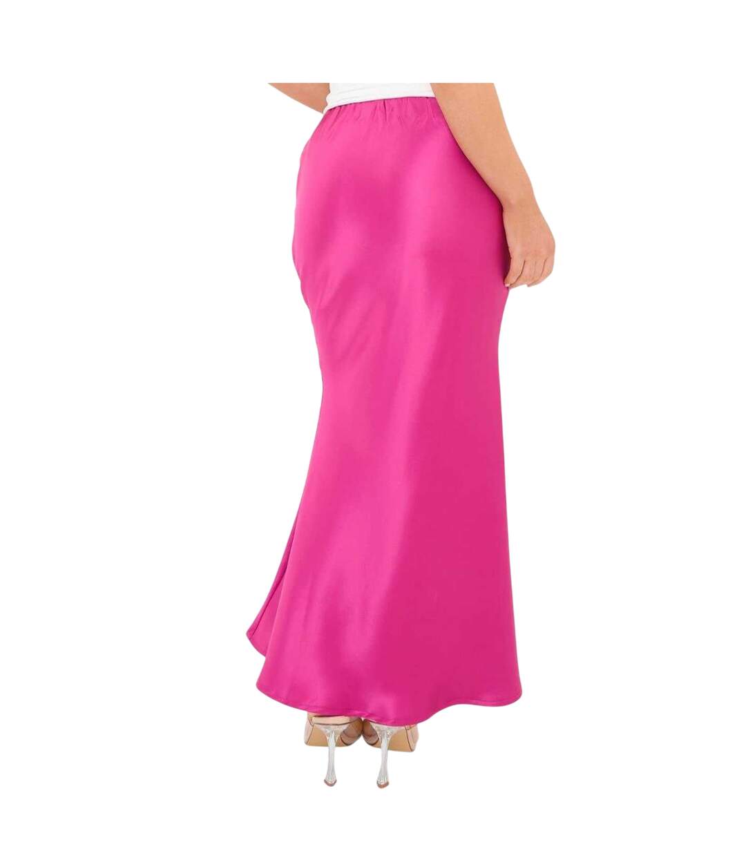 Womens/ladies Satin Maxi Skirt Pink I Saw It First-2