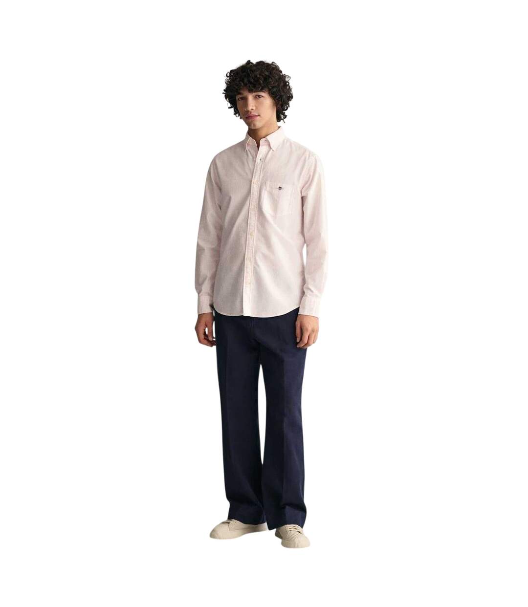 Mens Classic Stripe Detail Oxford Button-down Shirt Pale Pink Gant-1