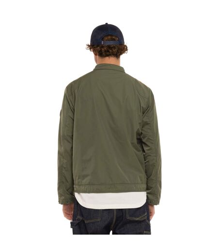 Veste zippée homme de moto en polyester avec patchs Oil Vondutch