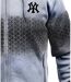 Gilet Sweat à  Capuche Ajusté Homme Gris avec Imprimé-3
