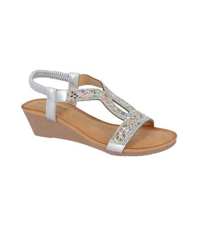 Cipriata Womens/Ladies Selene Jewelled Sandals (Silver) - UTDF2392